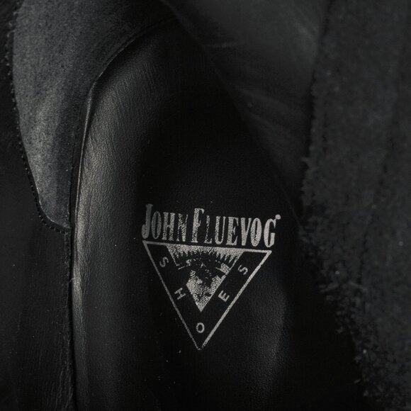 John Fluevog Lu Black Leather Tall Studded Boots - Picture 10 of 12